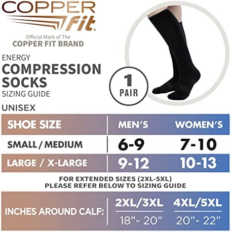 Copper Fit Energy Unisex Easy-On/Easy-Off Knee High  Socks - Image 3