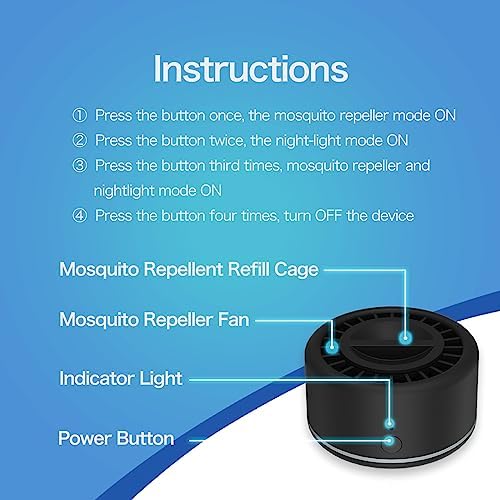 RibRave Electronic Mosquito Repeller Insect Repellent Indoor and Outdoor, 30 ft Mosquito-Free Zone, Rechargeable Mosquito Repellent Device, 2 Refills (Black) - Image 6