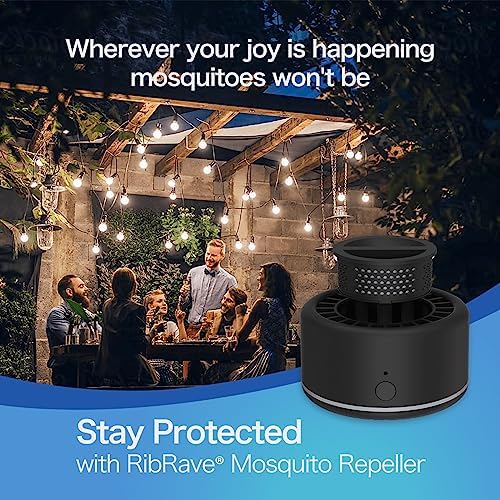 RibRave Electronic Mosquito Repeller Insect Repellent Indoor and Outdoor, 30 ft Mosquito-Free Zone, Rechargeable Mosquito Repellent Device, 2 Refills (Black) - Image 2