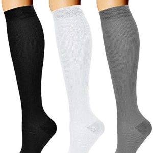 CHARMKING Compression Socks for Women & Men Circulation (3 Pairs) 15-20 mmHg is Best Support for Athletic Running Cycling