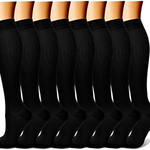 CHARMKING Compression Socks for Women & Men Circulation (8 Pairs) 15-20 mmHg is Best Support for Athletic Running,Hiking
